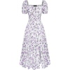image:imageScarlet Darkness Summer Spring Split Floral Corset Midi Dress with PocketsWhite Purple Floral