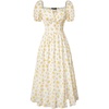 image:imageScarlet Darkness Summer Spring Split Floral Corset Midi Dress with PocketsWhite Yellow Floral