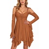 image:imageScarlet Darkness Tie Shoulder Flare Sleeve Renaissance Witch Fairy DressPumpkin Orange