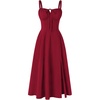 image:imageScarlet Darkness Women 2026 Corset Dress Milkmaid Slit Midi SundressRed