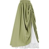 image:imageScarlet Darkness Women Double Layered Medieval Renaissance Fairy Maxi SkirtOlive Green