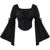 image:imageScarlet Darkness Women Renaissance Corset Bell Sleeve Off Shoulder TopsBlack