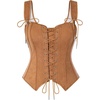image:imageScarlet Darkness Women Renaissance Corset Tops Western Cowgirl OutfitsBrown Orange