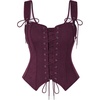 image:imageScarlet Darkness Women Renaissance Corset Tops Western Cowgirl OutfitsBurgundy