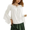 image:imageScarlet Darkness Women Renaissance Shirt Off Shoulder Bell Sleeve TopsIvory