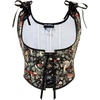 Black Green-red Floral