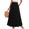 image:imageScarlet Darkness Womens Chiffon Maxi Skirts Renaissance Skirt with PocketsBlack