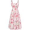 image:imageScarlet Darkness Womens Floral Corset Dress with Pockets for Summer SpringWhite Pink Big Floral