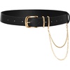 image:imageScarlet Darkness Womens Renaissance Waist Belt with Detachable ChainBlack Gold Buckle
