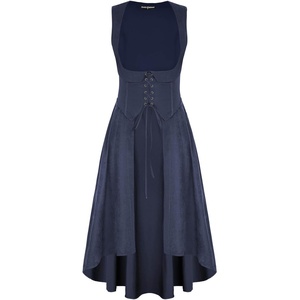 image:imageSCARLRT DARKNESS Women Renaissance Costume Underbust Pirate High Low DressNavy Blue