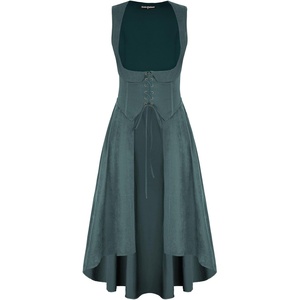image:imageSCARLRT DARKNESS Women Renaissance Costume Underbust Pirate High Low DressPonderosa Green