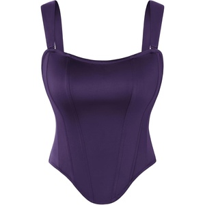 image:imageScarlet Darkness Corset Tops for Women Detachable Straps Satin BustierJewel Purple