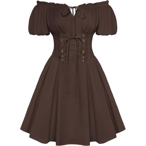 image:imageScarlet Darkness Renaissance Costume Women Corset Mini Fairy DressesCoffee