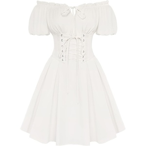 image:imageScarlet Darkness Renaissance Costume Women Corset Mini Fairy DressesWhite
