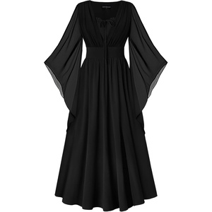 image:imageScarlet Darkness Renaissance Costume Women Pirate Medieval Maxi DressBlack