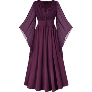 image:imageScarlet Darkness Renaissance Costume Women Pirate Medieval Maxi DressDark Purple