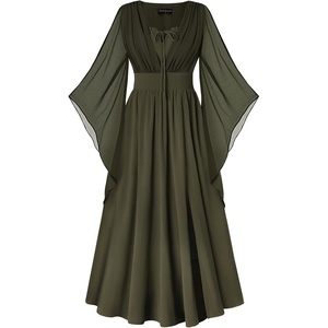 image:imageScarlet Darkness Renaissance Costume Women Pirate Medieval Maxi DressOlive Green