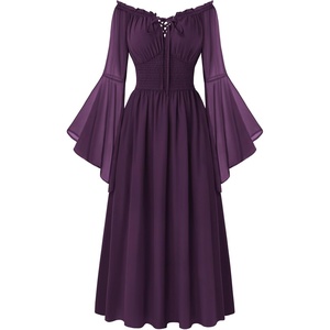 image:imageScarlet Darkness Renaissance Dress Women Peasant Medieval Pirate CostumeDark Purple