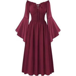 image:imageScarlet Darkness Renaissance Dress Women Peasant Medieval Pirate CostumeWine