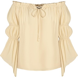image:imageScarlet Darkness Women Renaissance Shirt Off Shoulder Bell Sleeve TopsCream