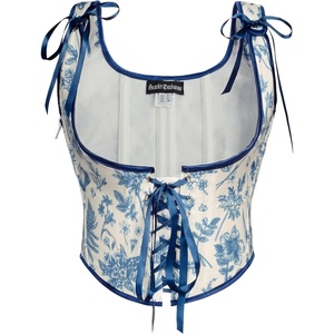 image:imageScarlet Darkness Womens Boned Renaissance Fairy Pirate Underbust Corset TopBeige Blue Floral
