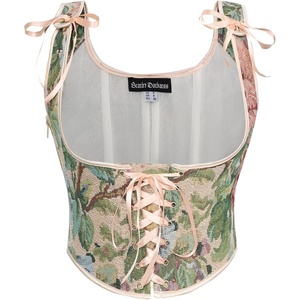 image:imageScarlet Darkness Womens Boned Renaissance Fairy Pirate Underbust Corset TopBeige Green Floral