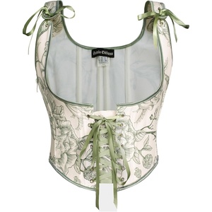 image:imageScarlet Darkness Womens Boned Renaissance Fairy Pirate Underbust Corset TopBeige Light Green Floral