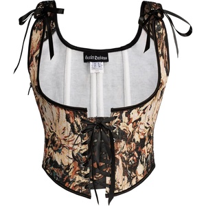 image:imageScarlet Darkness Womens Boned Renaissance Fairy Pirate Underbust Corset TopBlack Brown Floral