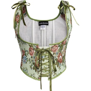 image:imageScarlet Darkness Womens Boned Renaissance Fairy Pirate Underbust Corset TopGreen Flower Cluster