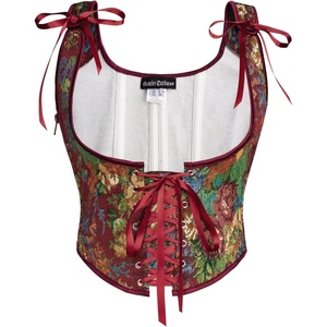 image:imageScarlet Darkness Womens Boned Renaissance Fairy Pirate Underbust Corset TopRed Flower Cluster