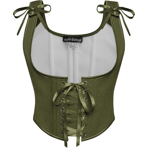 image:imageScarlet Darkness Womens Boned Renaissance Fairy Pirate Underbust Corset TopSolid Olive Green