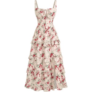 image:imageScarlet Darkness Womens Floral Corset Dress 2026 Summer Milkmaid SundressScarlet Rose Floral