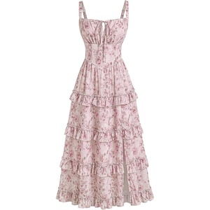 image:imageScarlet Darkness Womens Floral Corset Dress 2026 Summer Milkmaid SundressSoft Pink Floral