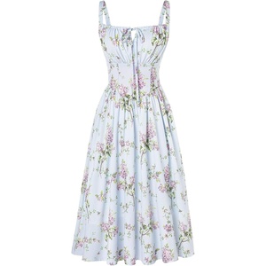 image:imageScarlet Darkness Womens Floral Corset Dress with Pockets for Summer SpringBlue Purple Floral