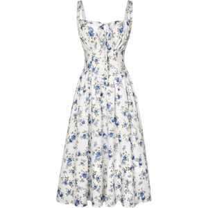 image:imageScarlet Darkness Womens Floral Corset Dress with Pockets for Summer SpringWhite Blue