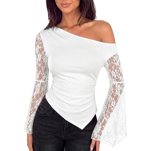 image:imageScarlet Darkness Womens Off The Shoulder Tops Lace Y2K Fall Going Out TopsWhite