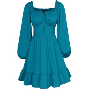 image:imageScarlet Darkness Womens Renaissance Off Shoulder Corset Mini DressPeacock Blue