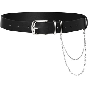 image:imageScarlet Darkness Womens Renaissance Waist Belt with Detachable ChainBlack Silver Buckle