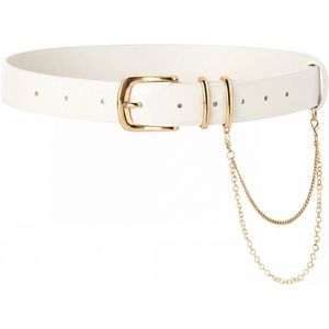 image:imageScarlet Darkness Womens Renaissance Waist Belt with Detachable ChainWhite